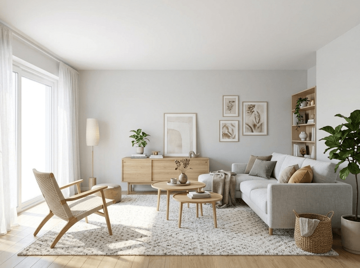 Design d'intérieur en style Scandinavian — Salon par GenRoom AI