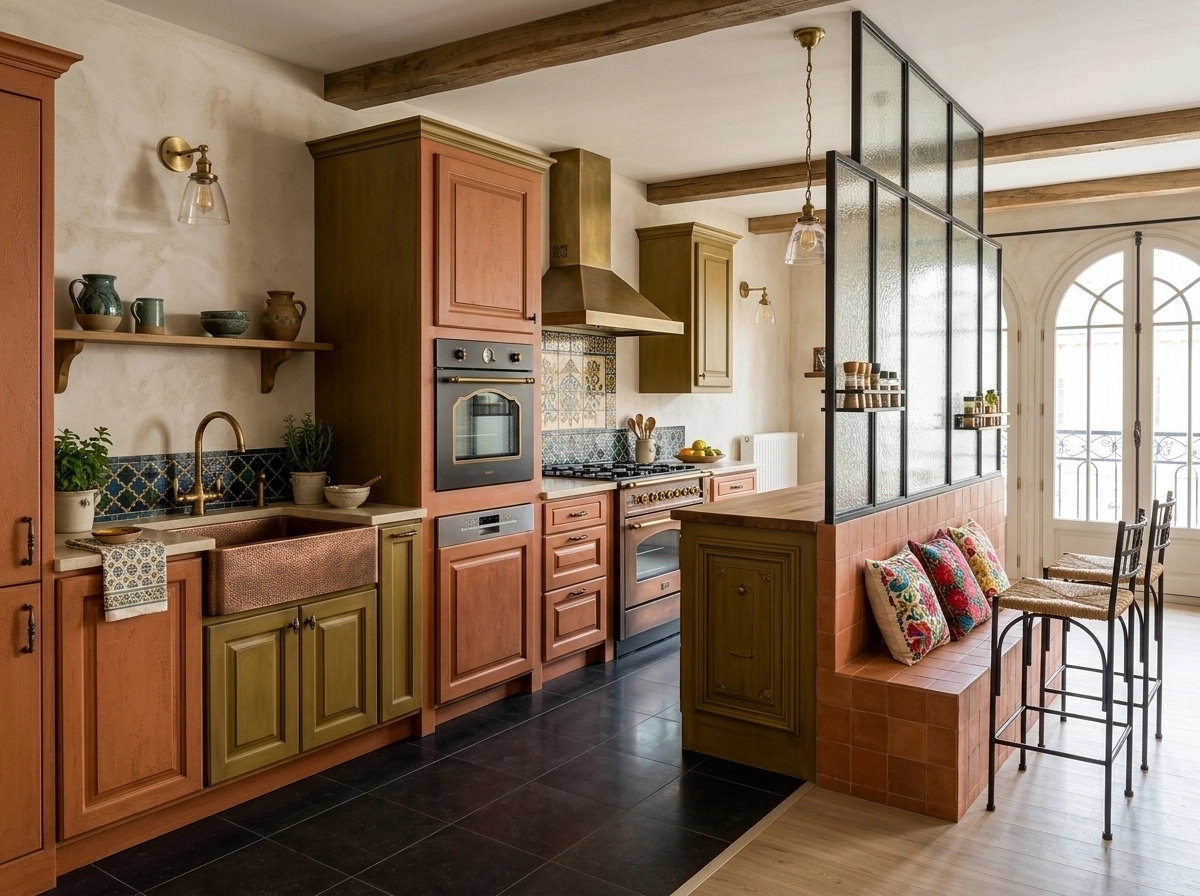 Kitchen interior in Mediterranean style — photo by GenRoom AI