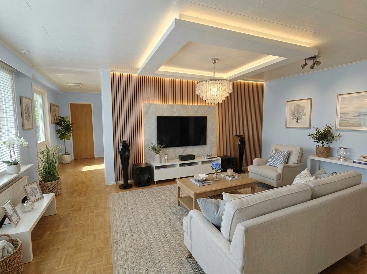 Interior design in Coastal / Hamptons style — Living Room by GenRoom AI