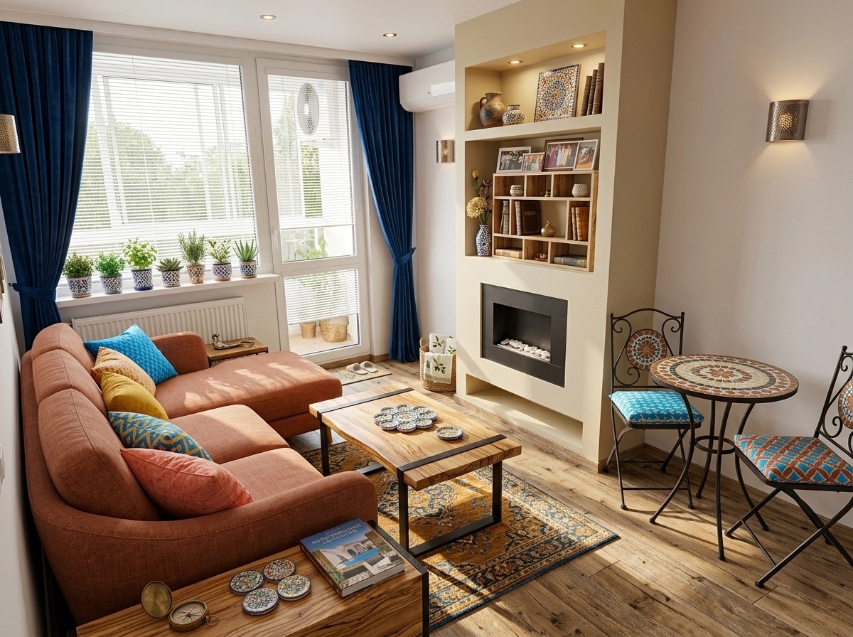 Diseño de interiores en estilo Mediterranean — Salón por GenRoom AI