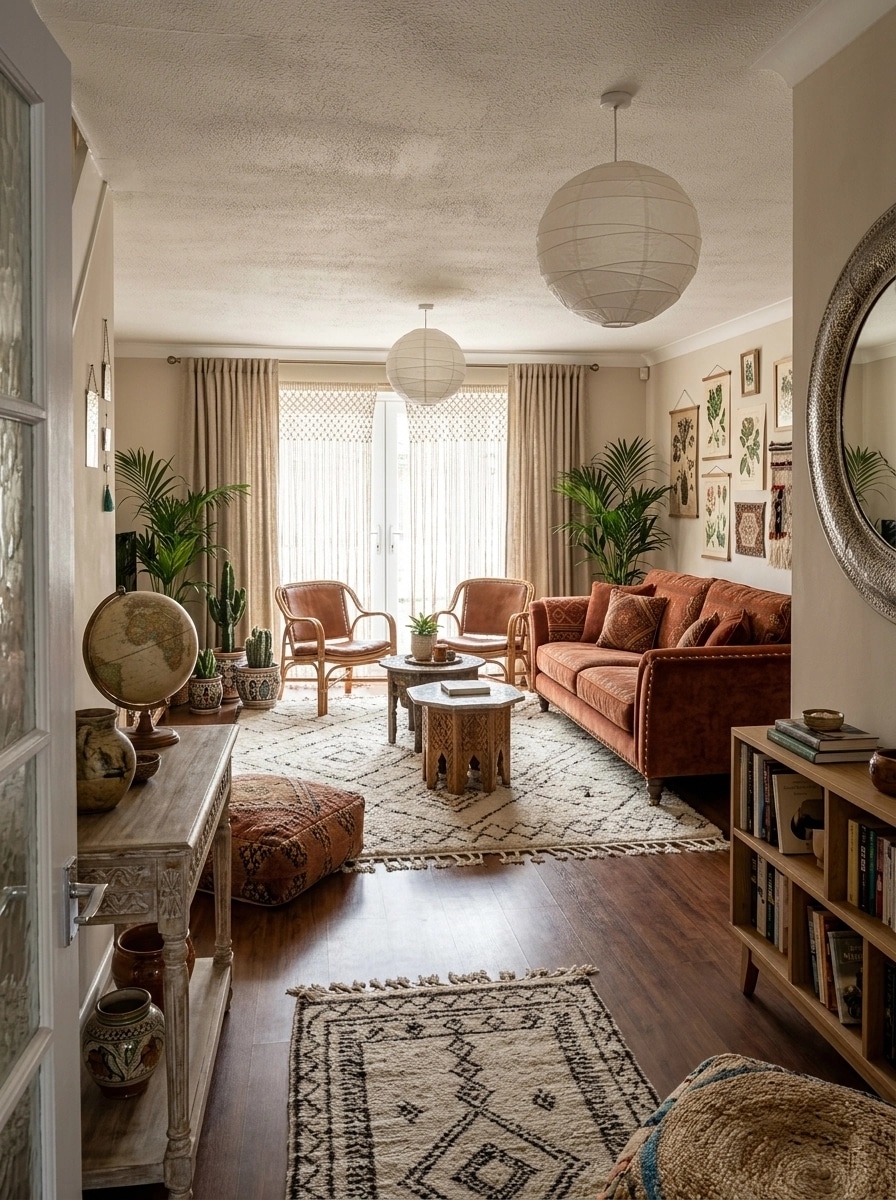 Interior design in Bohemian style — Living Room by GenRoom AI