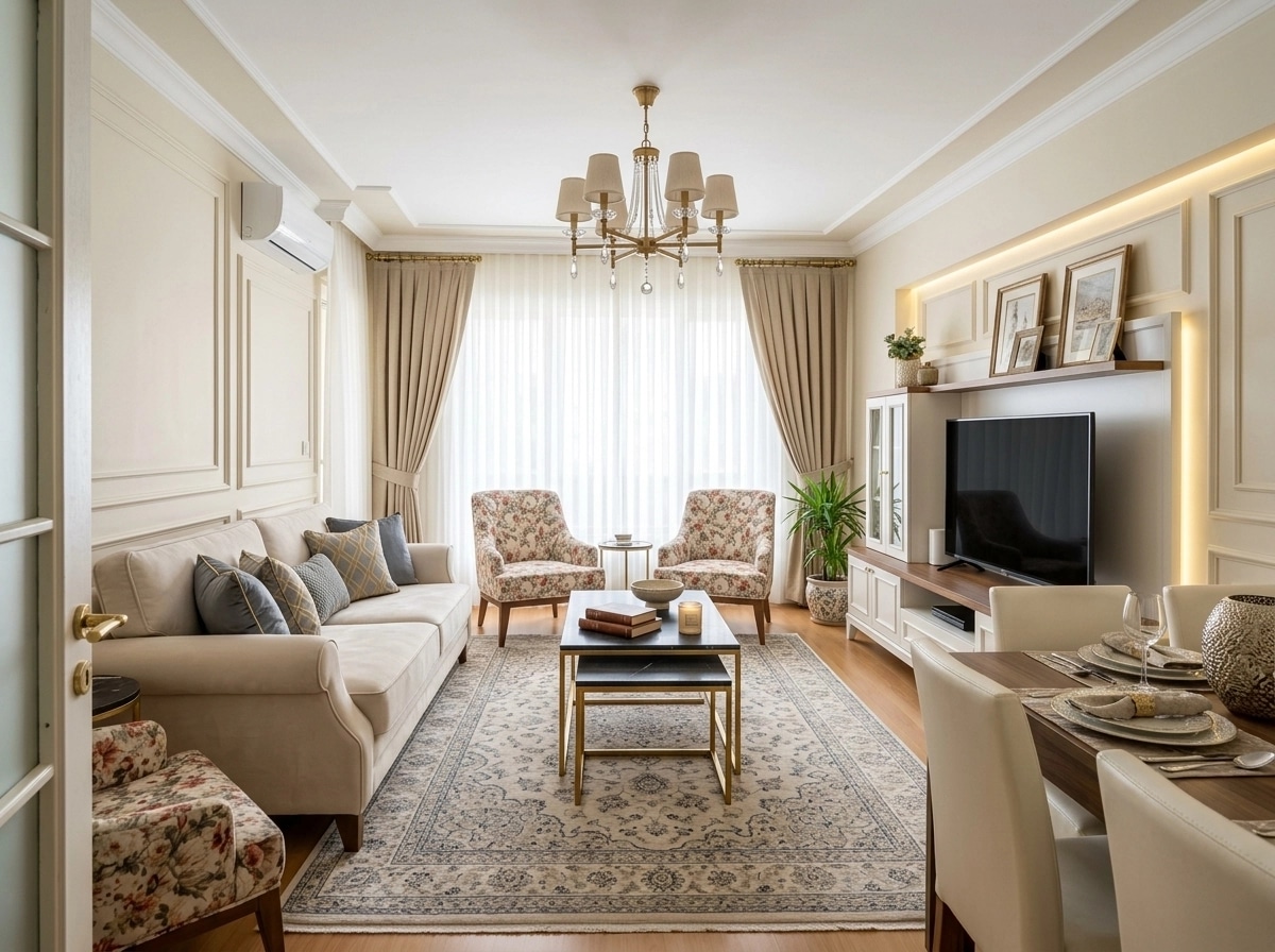 Transitional Living Room design — interior photo by GenRoom AI