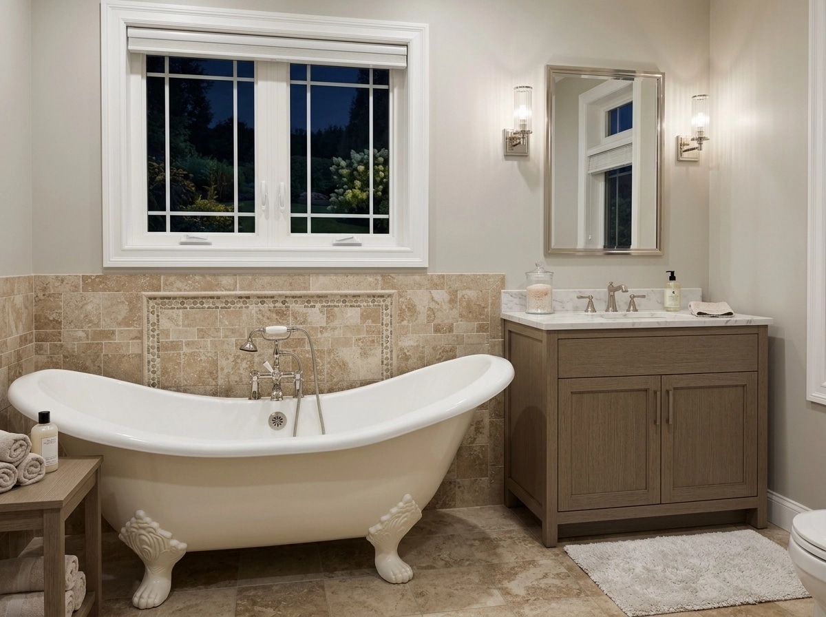 Transitional Bathroom design — interior photo by GenRoom AI