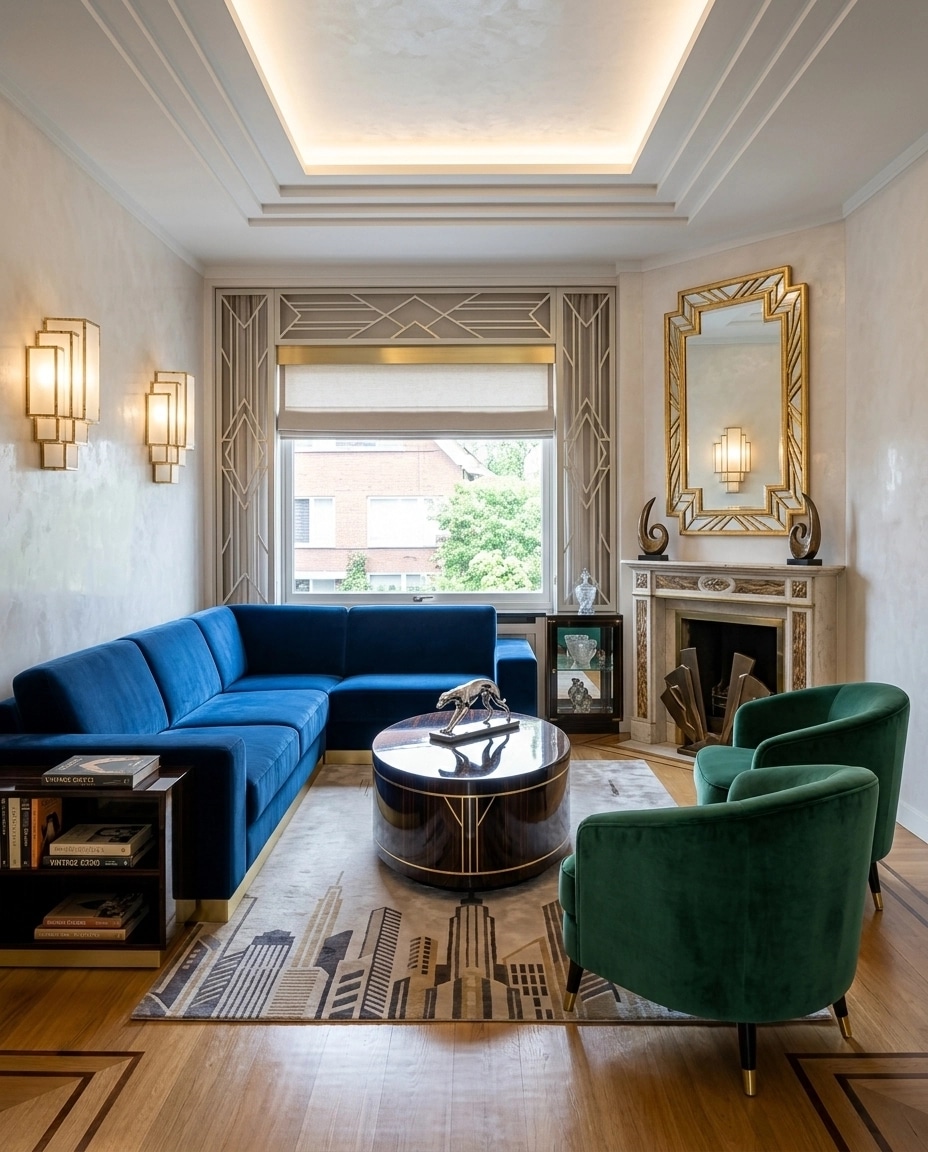 Interior design in Art Deco style — Living Room by GenRoom AI