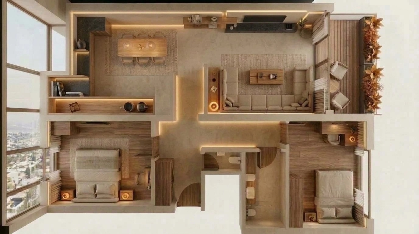 Interior design in Contemporary style — Living Room by GenRoom AI