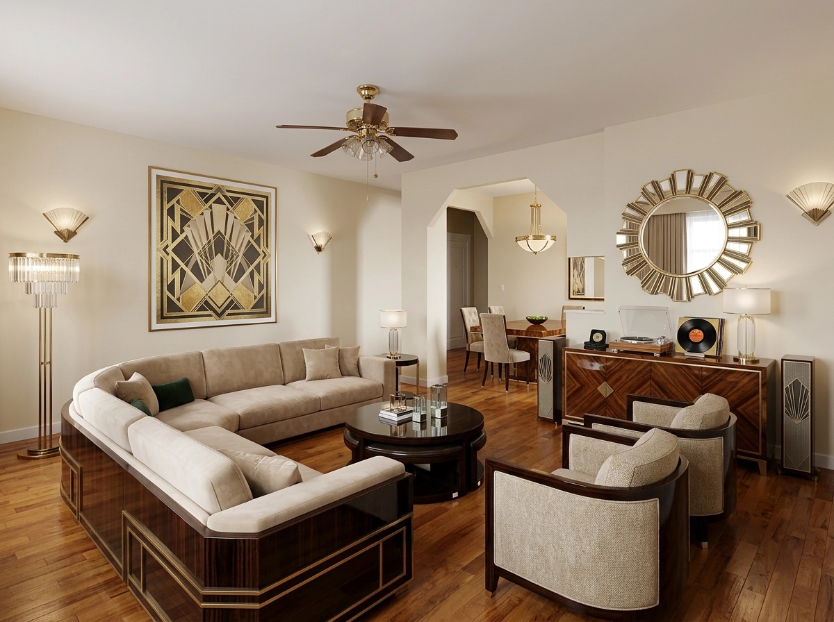Art Deco Living Room design — interior photo by GenRoom AI