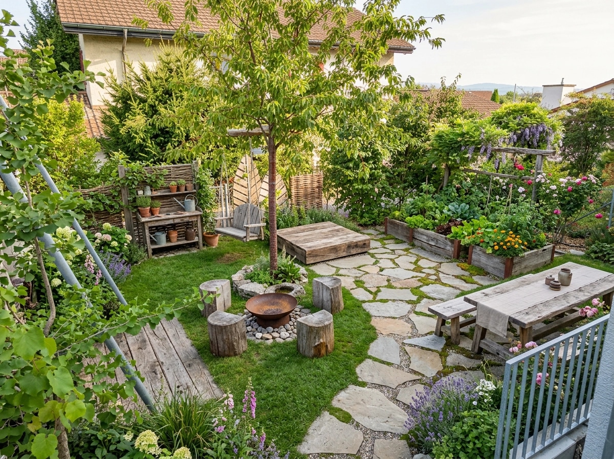 Country Rustic Garden Yard design — yard photo by GenRoom AI