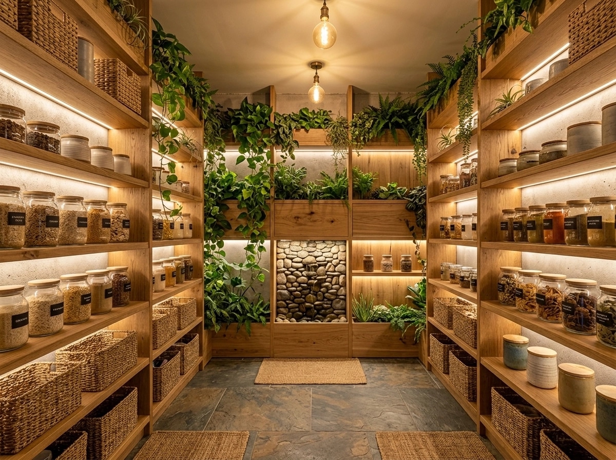 Interior design in Biophilic style — pantry by GenRoom AI