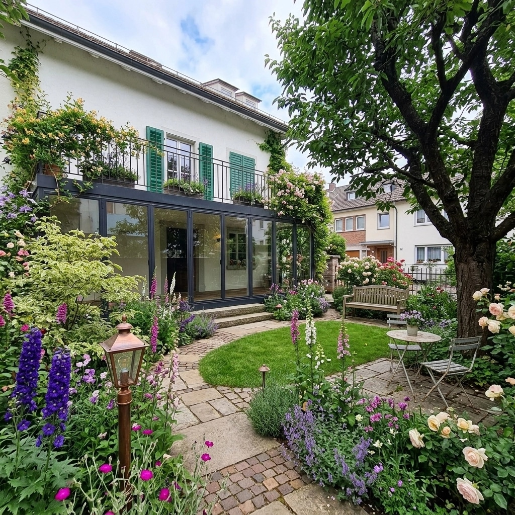Landscape design in English Cottage Garden style — Yard by GenRoom AI