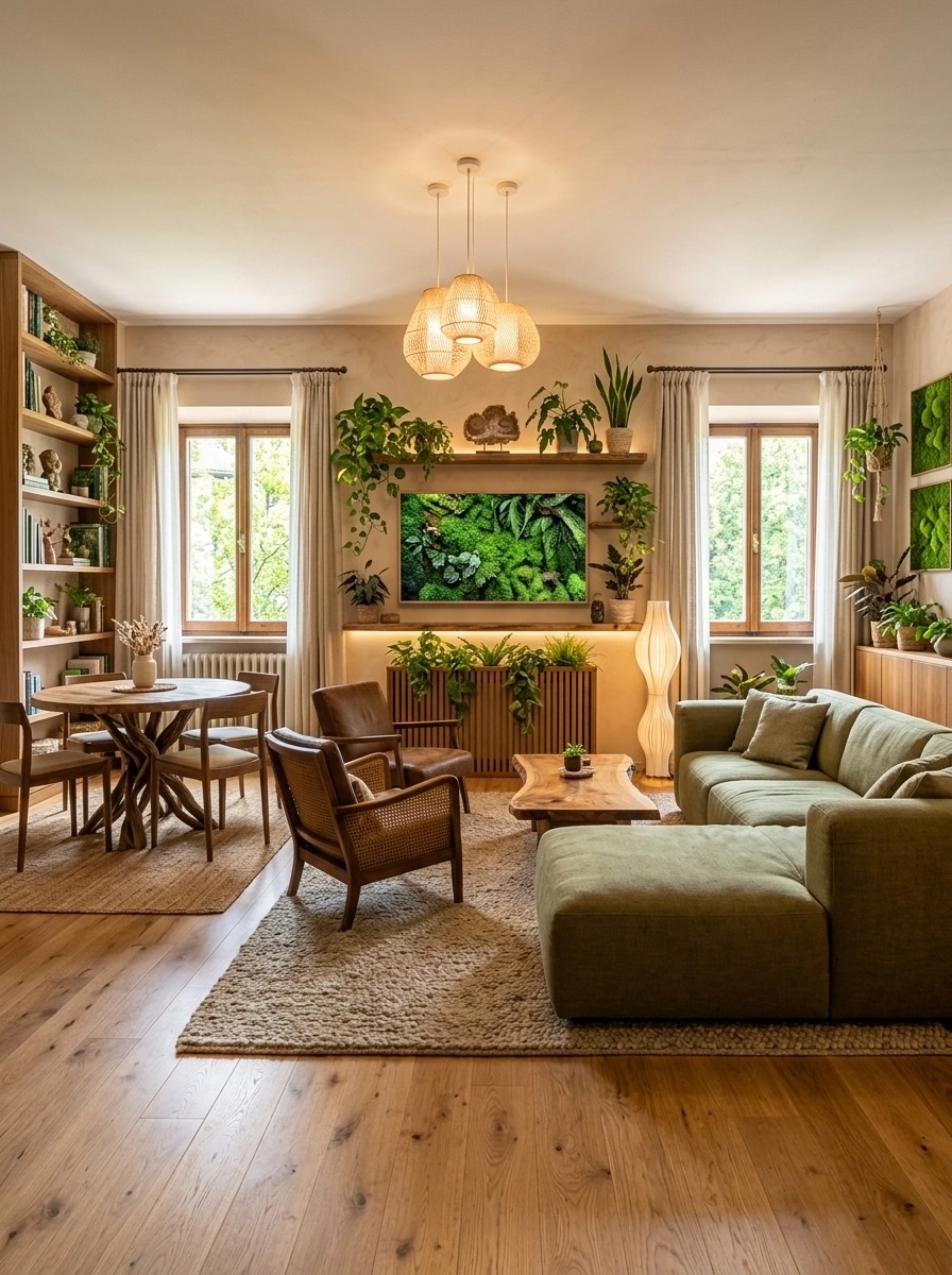 Interior design in Biophilic style — Living Room by GenRoom AI