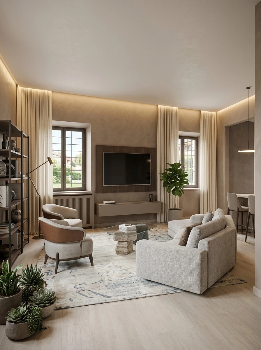 Interior design in Contemporary style — Living Room by GenRoom AI