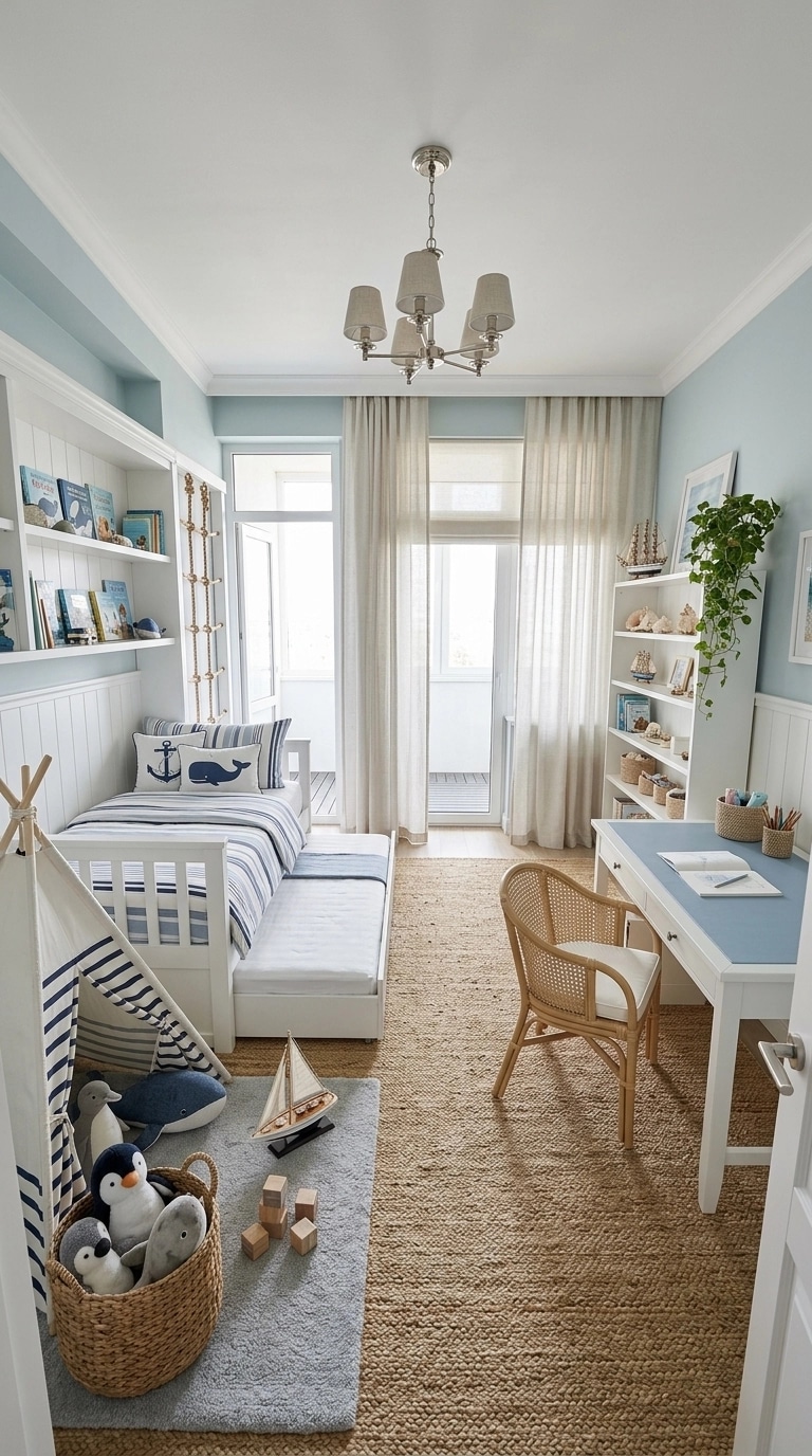 Interior design in Coastal / Hamptons style — Kids Room by GenRoom AI