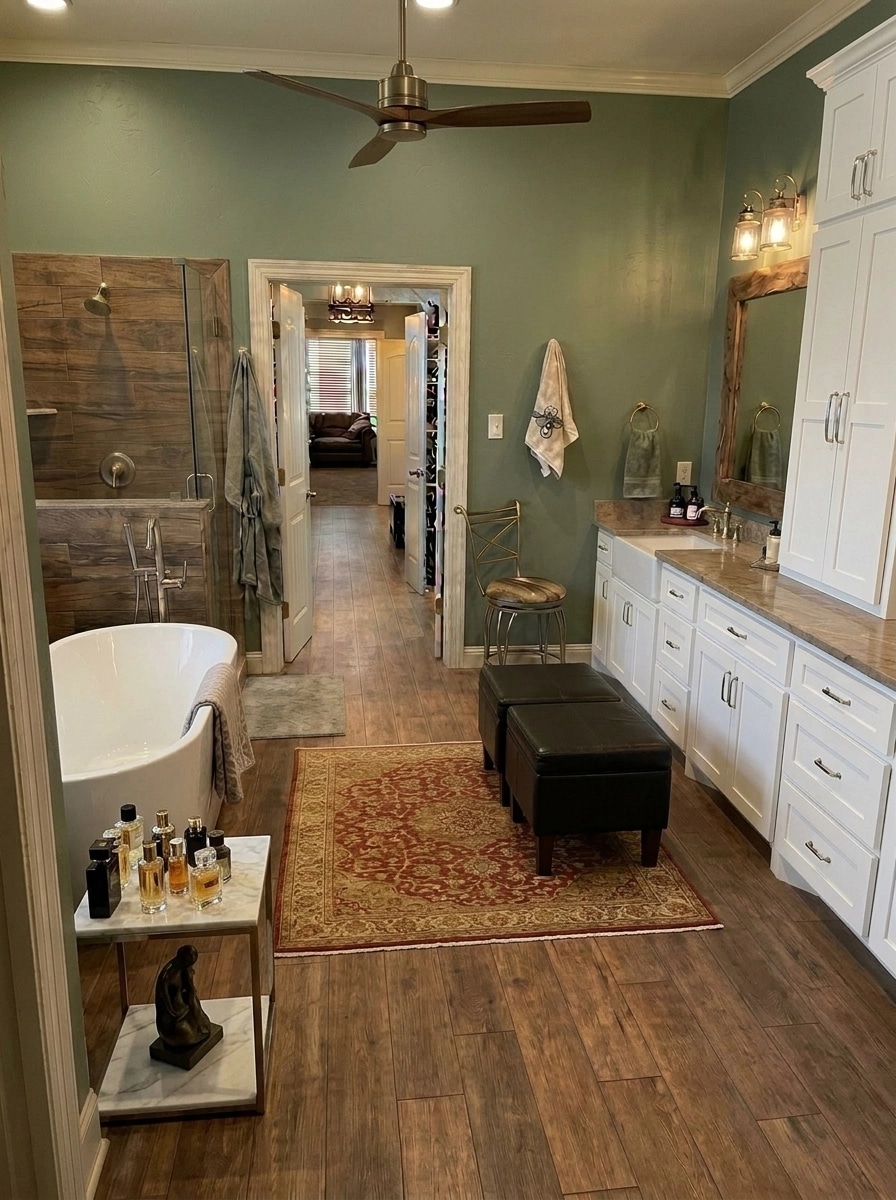Bathroom interior in Modern Farmhouse style — photo by GenRoom AI