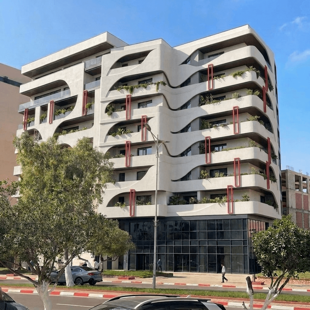 Fasad desain di Contemporary Facade gaya — Fasad oleh GenRoom AI