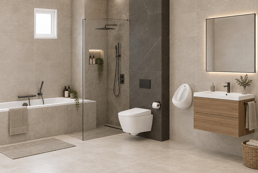 Bathroom interior in Minimalism style — photo by GenRoom AI