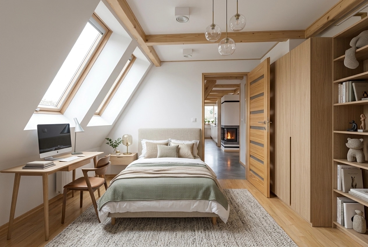 Scandinavian Bedroom design — interior photo by GenRoom AI