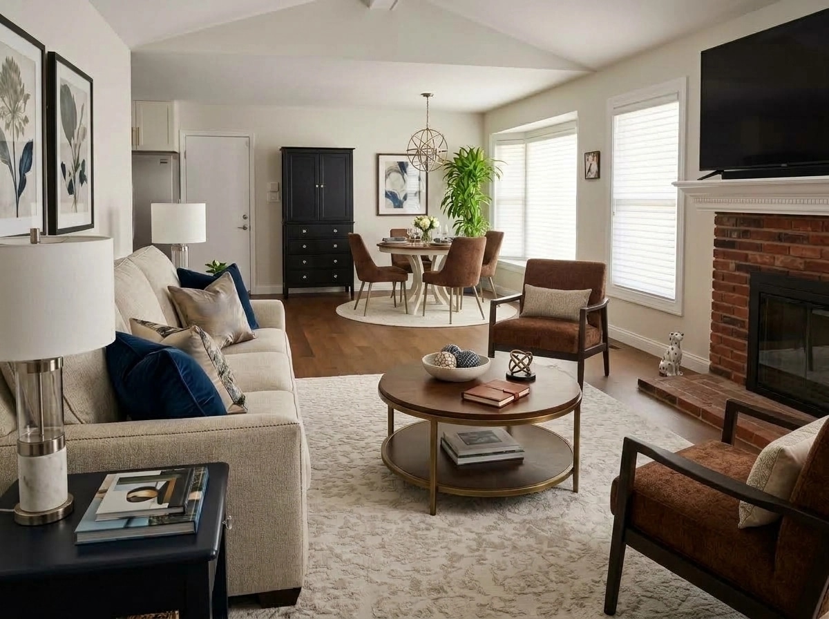 Transitional Living Room design — interior photo by GenRoom AI