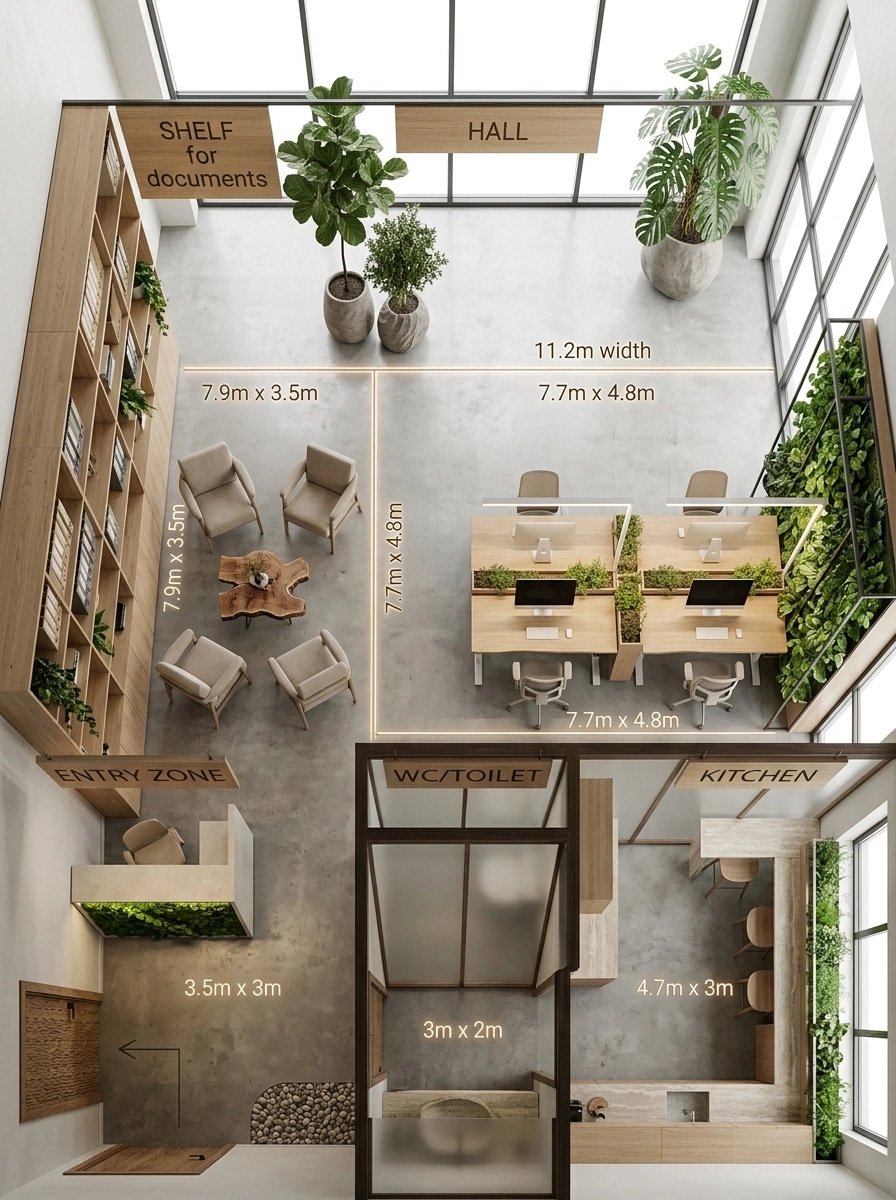 Interior design in Biophilic style — office_space by GenRoom AI