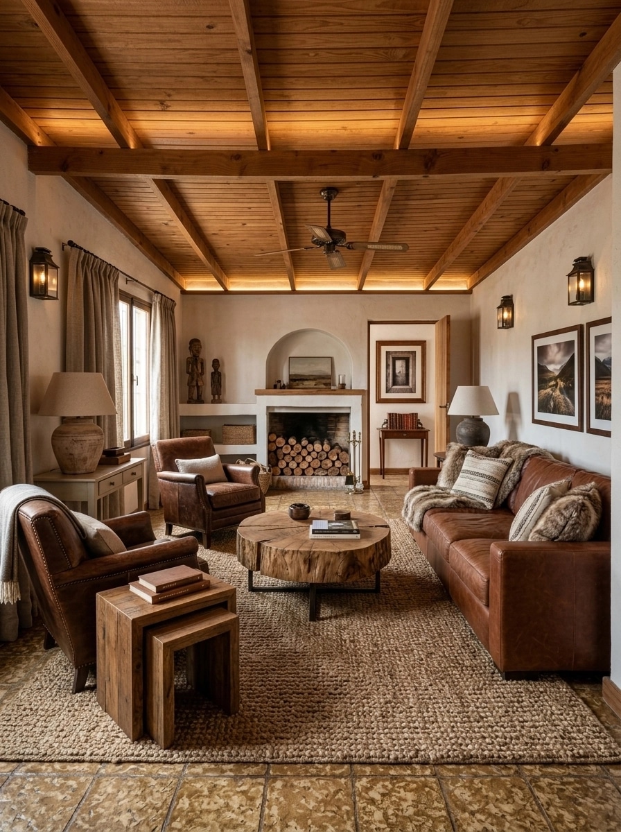 Interior design in Rustic style — Living Room by GenRoom AI