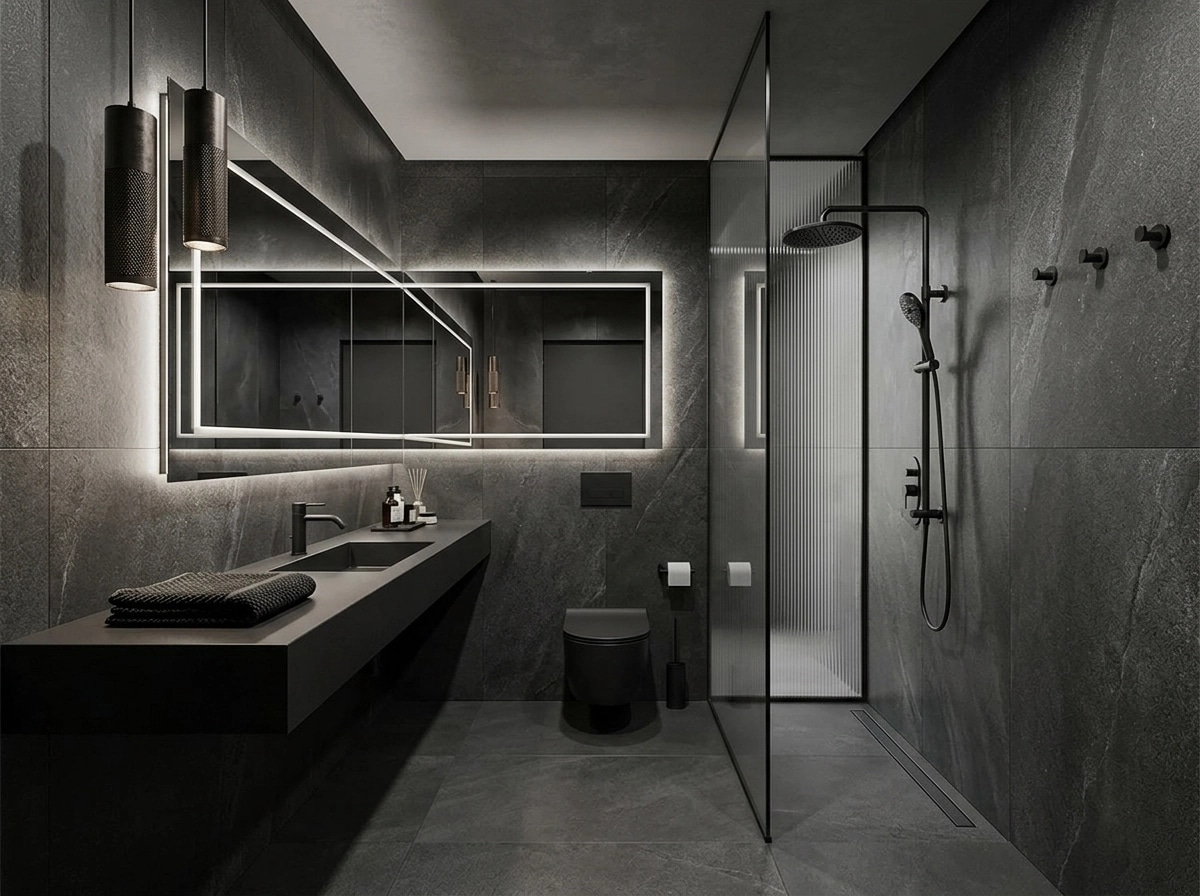 Blacktec Bathroom design — interior photo by GenRoom AI