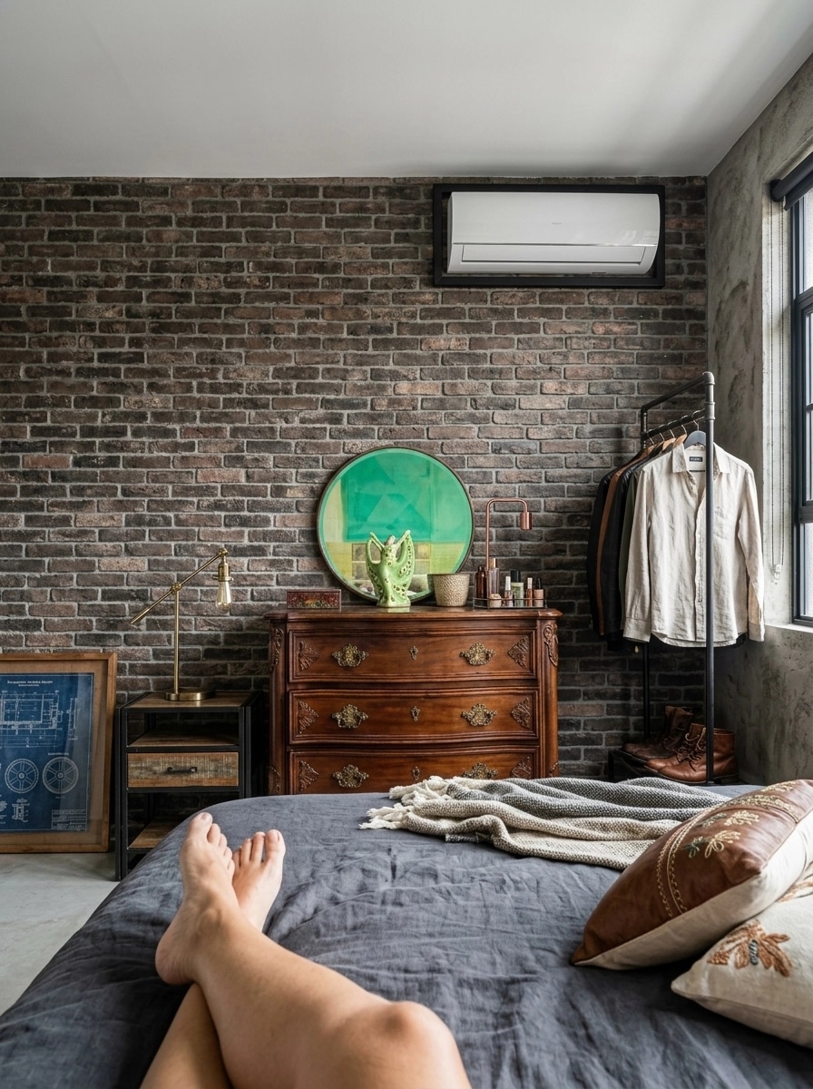 Loft / Industrial Bedroom design — interior photo by GenRoom AI