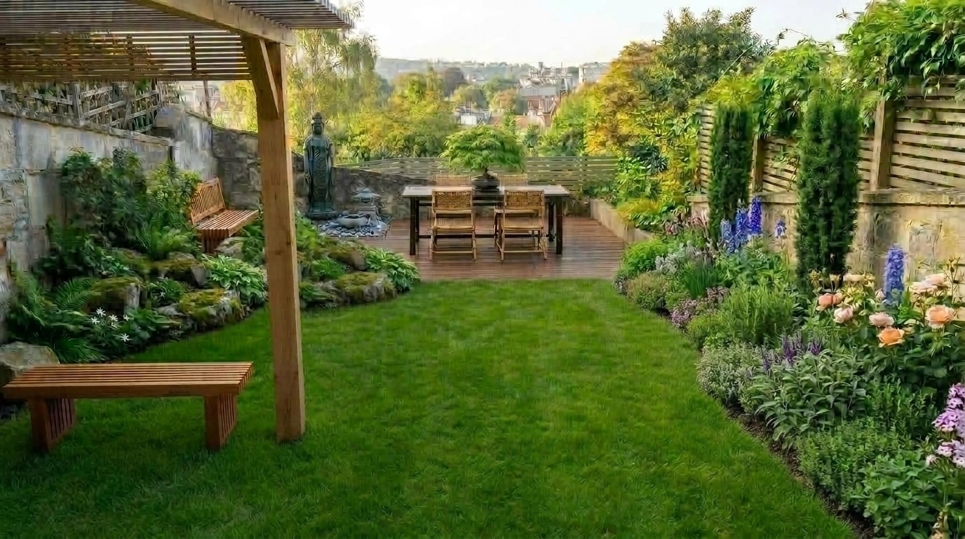 Landschaftsdesign im Japanese Garden-Stil — Garten von GenRoom AI