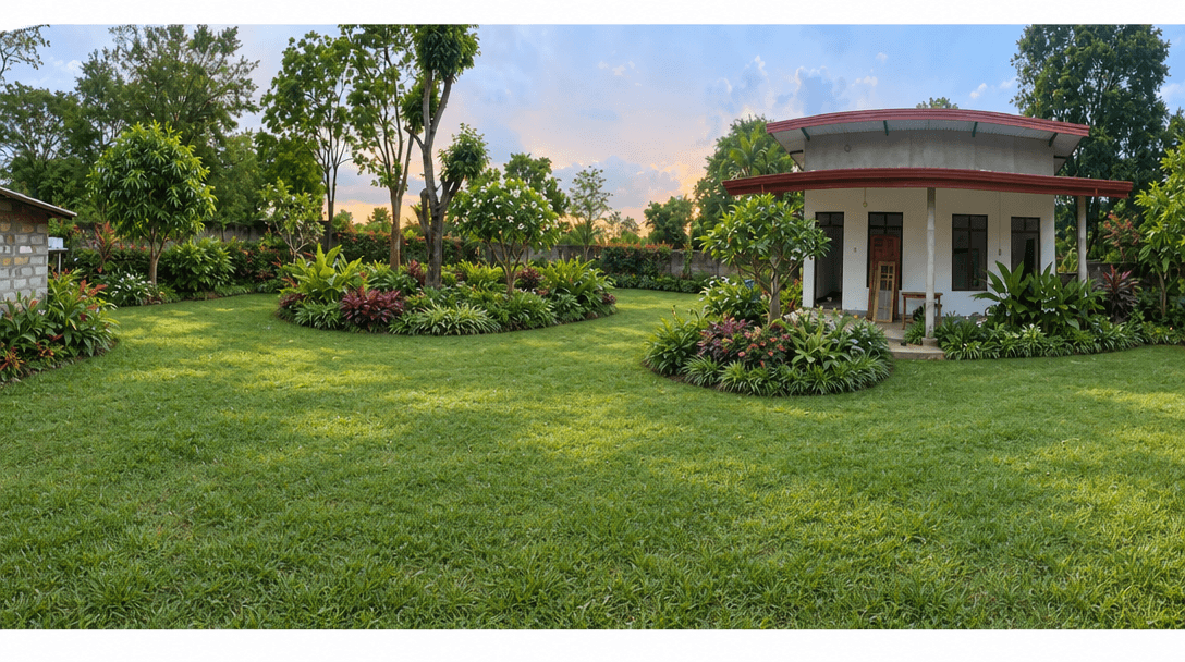 Yard design in Eco Natural Garden style — photo by GenRoom AI