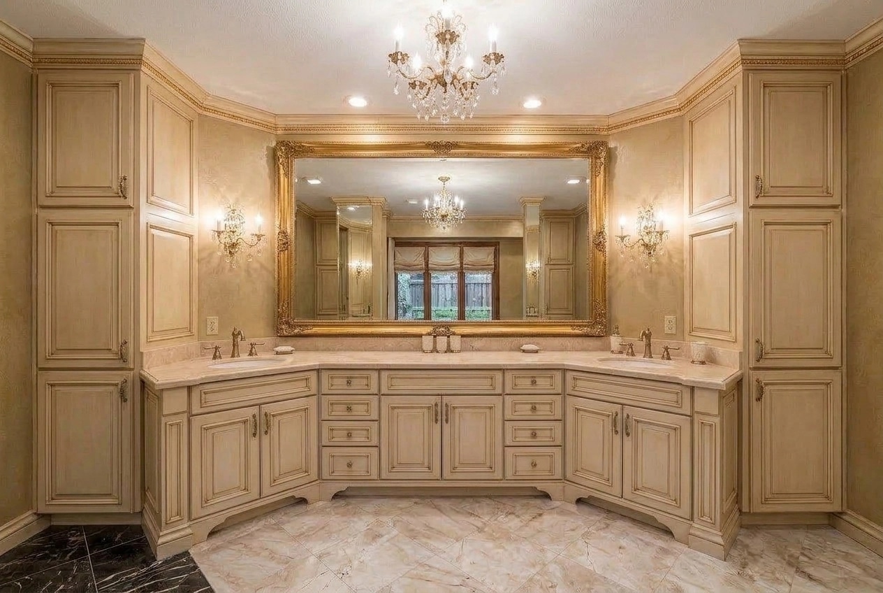 Bathroom interior in Neoclassic style — photo by GenRoom AI