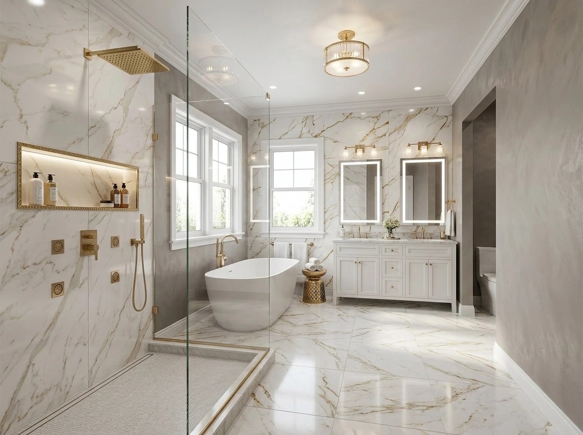 Bathroom interior in Transitional style — photo by GenRoom AI