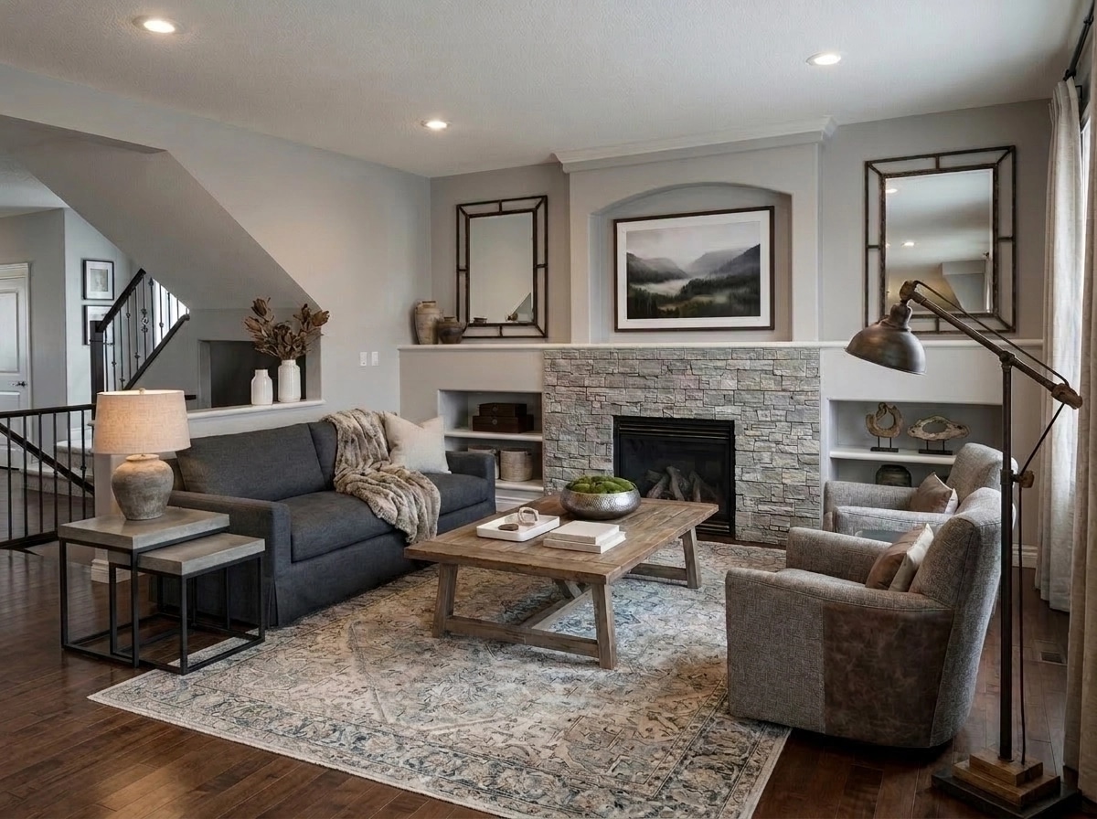 Modern Farmhouse Living Room design — interior photo by GenRoom AI