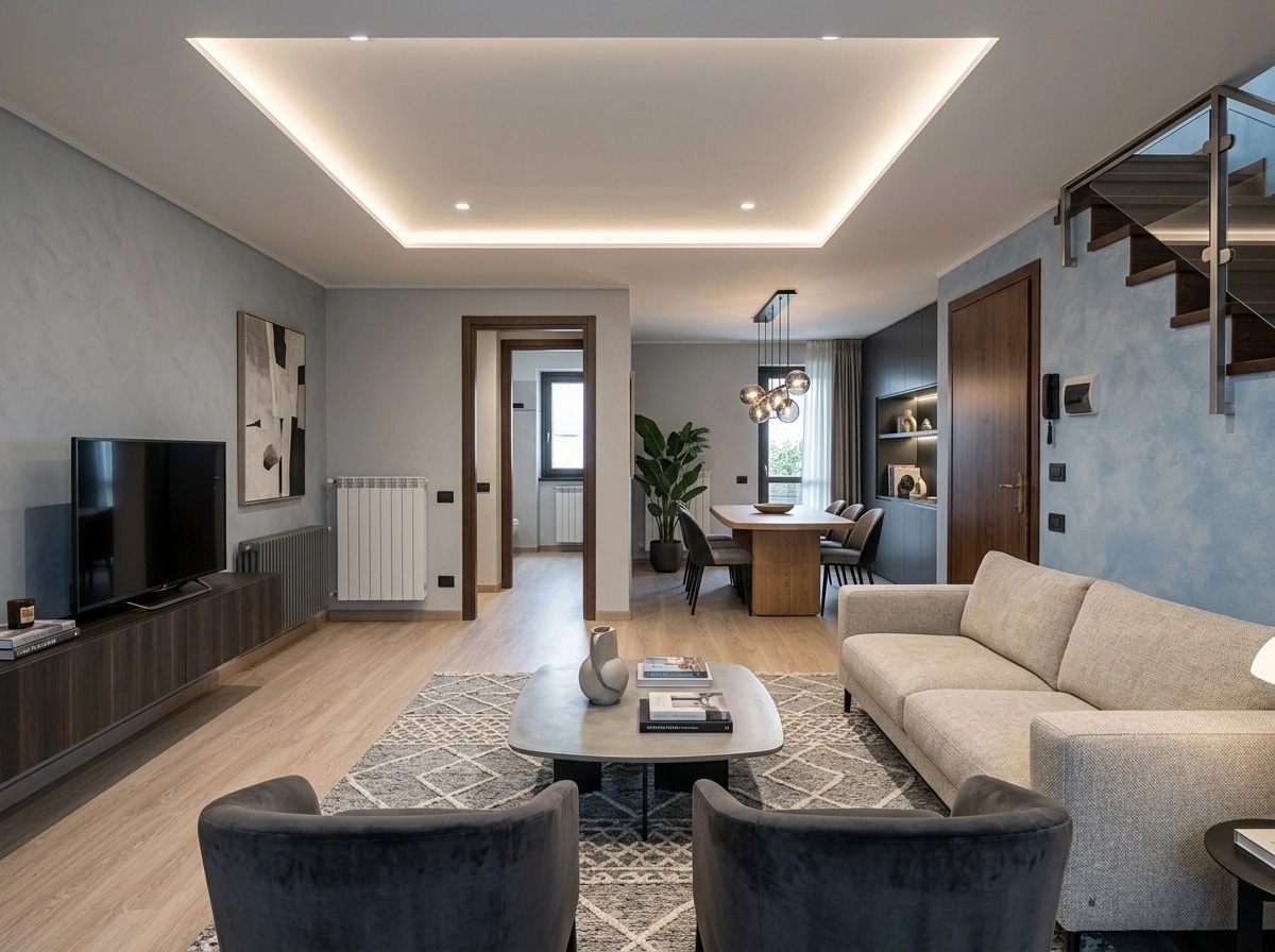 Innenraumdesign im Contemporary-Stil — Wohnzimmer von GenRoom AI