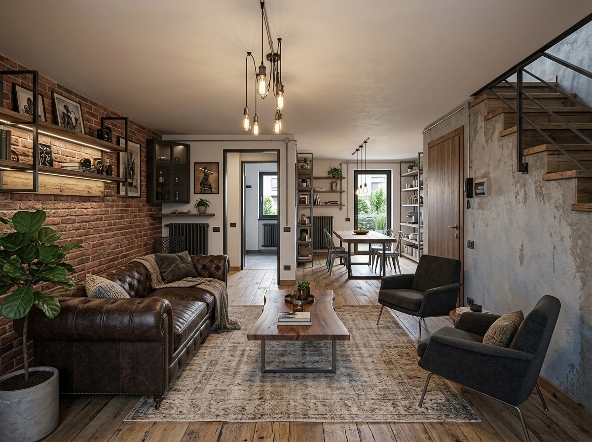 Interior design in Loft / Industrial style — Living Room by GenRoom AI