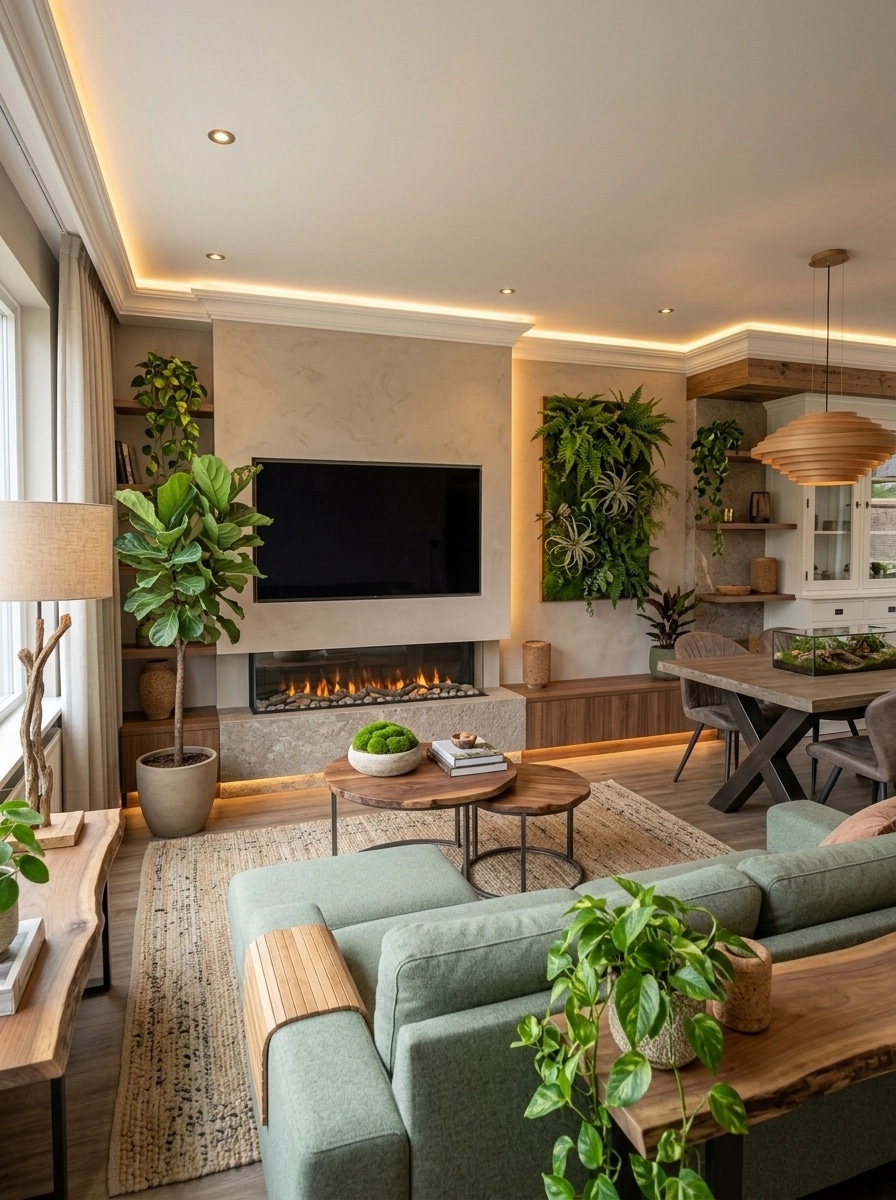 Interior design in Biophilic style — Living Room by GenRoom AI