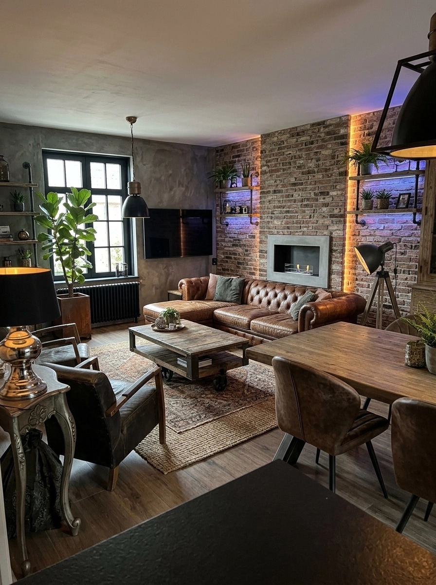 Interior design in Loft / Industrial style — Living Room by GenRoom AI