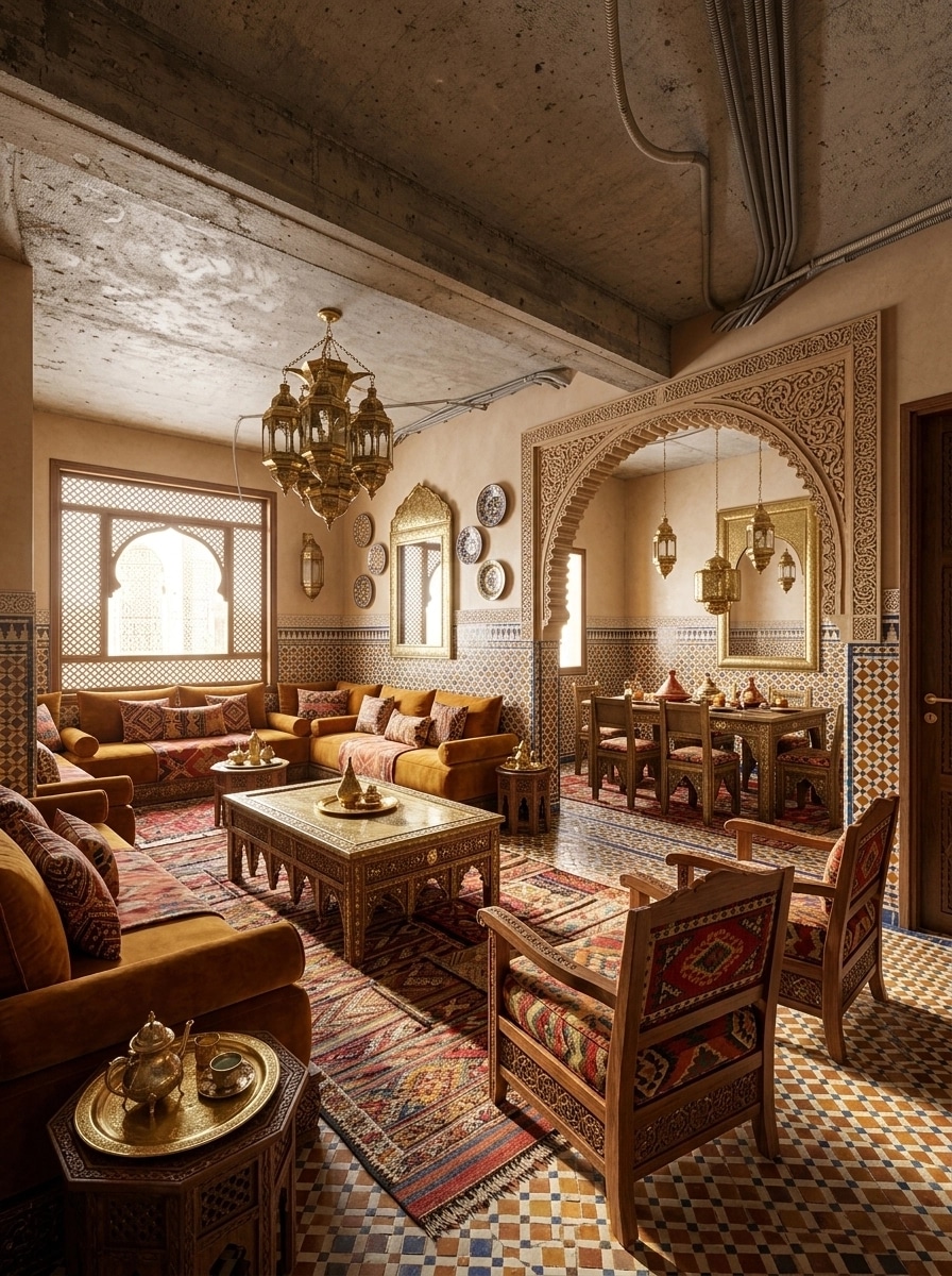 Interior design in Arabian / Moroccan style — Living Room by GenRoom AI
