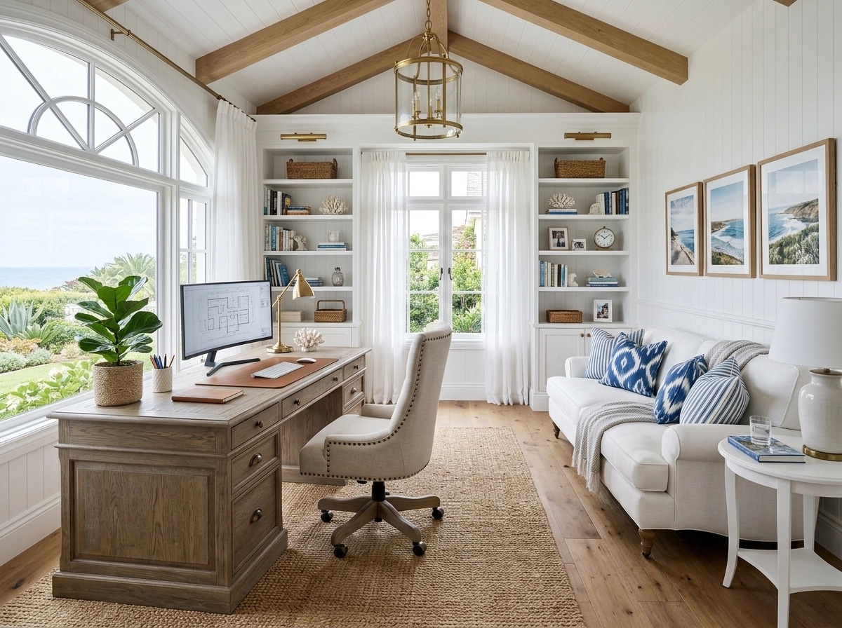 Interior desain di Coastal / Hamptons gaya — Kantor oleh GenRoom AI