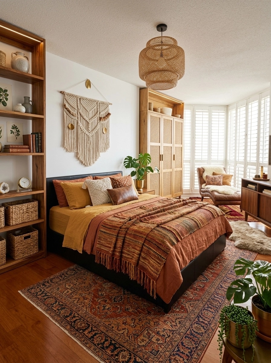 Bohemian Bedroom design — interior photo by GenRoom AI