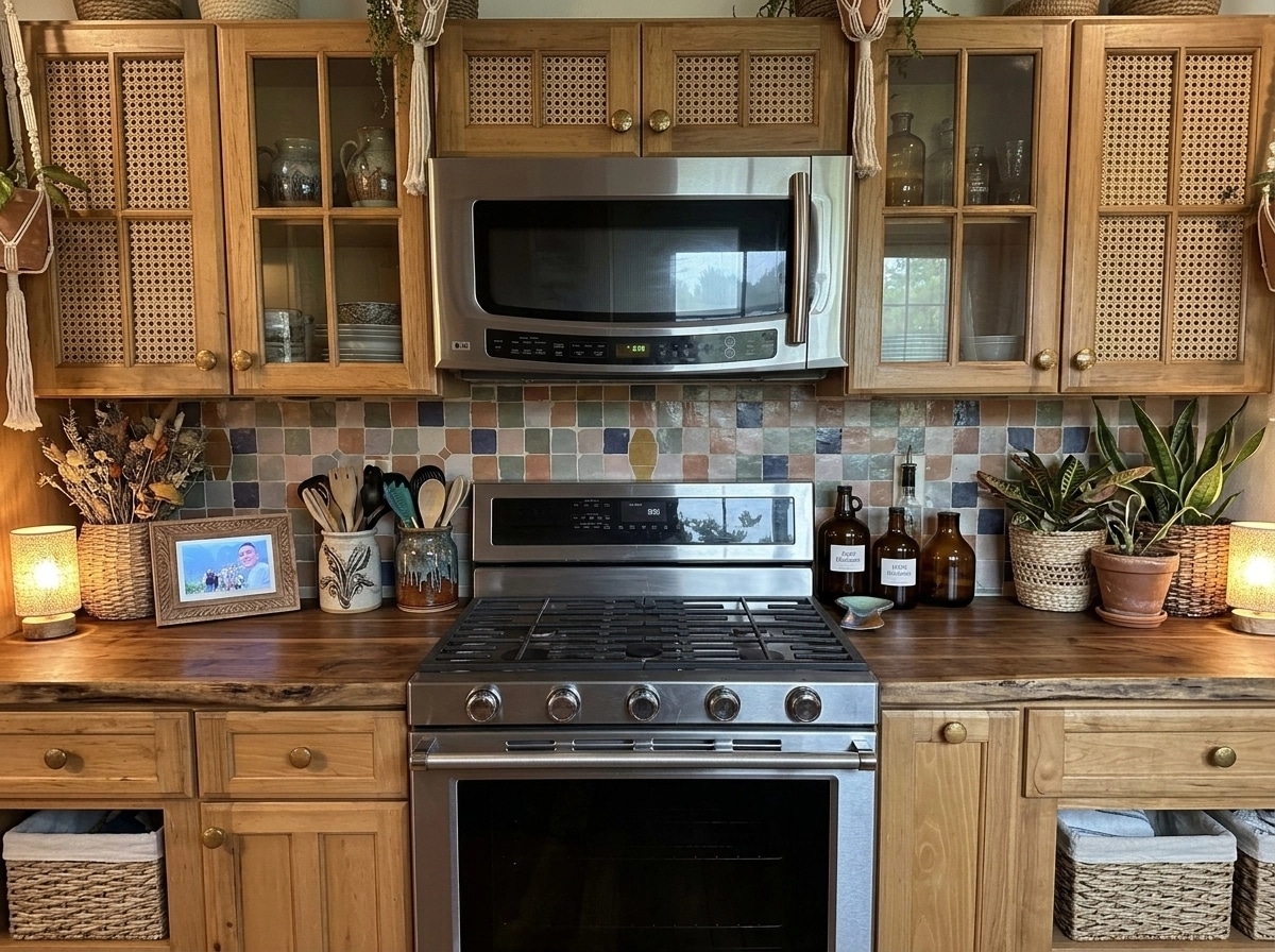Kitchen interior in Bohemian style — photo by GenRoom AI