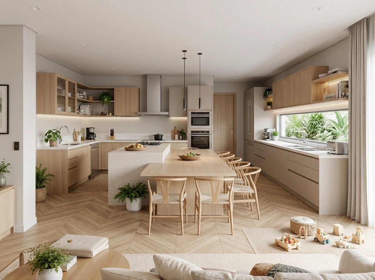 Kitchen interior in Scandinavian style — photo by GenRoom AI