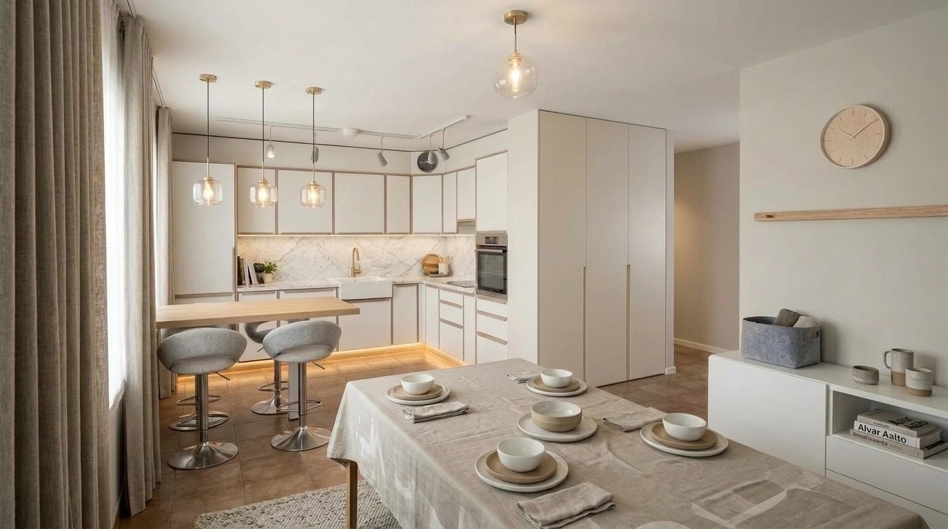 Interior design in Scandinavian style — Kitchen by GenRoom AI