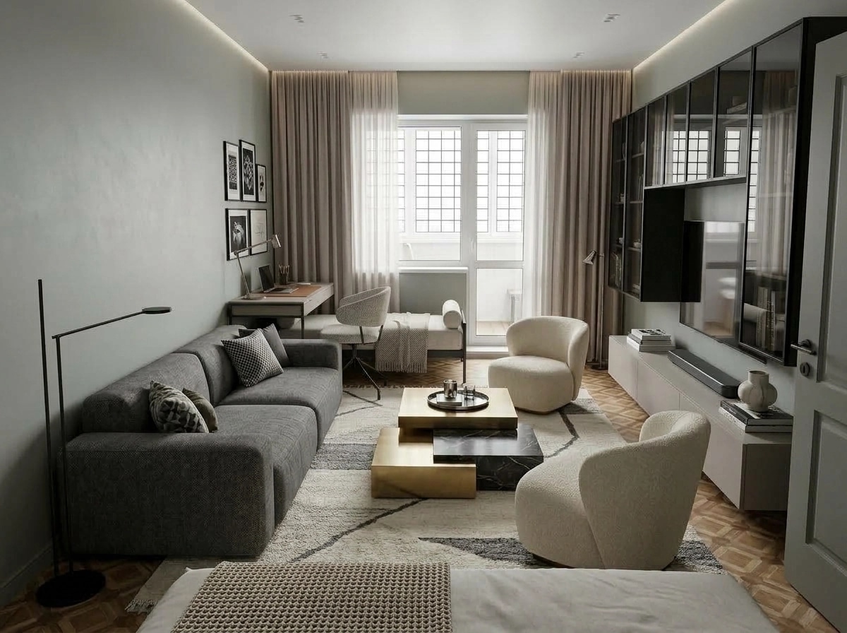 Interior design in Contemporary style — Living Room by GenRoom AI