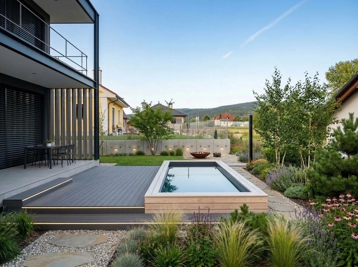 Landscape design in Scandinavian Garden style — Yard by GenRoom AI