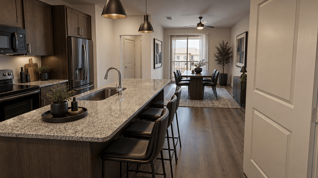 Design de interiores em estilo Blacktec — Cozinha por GenRoom AI