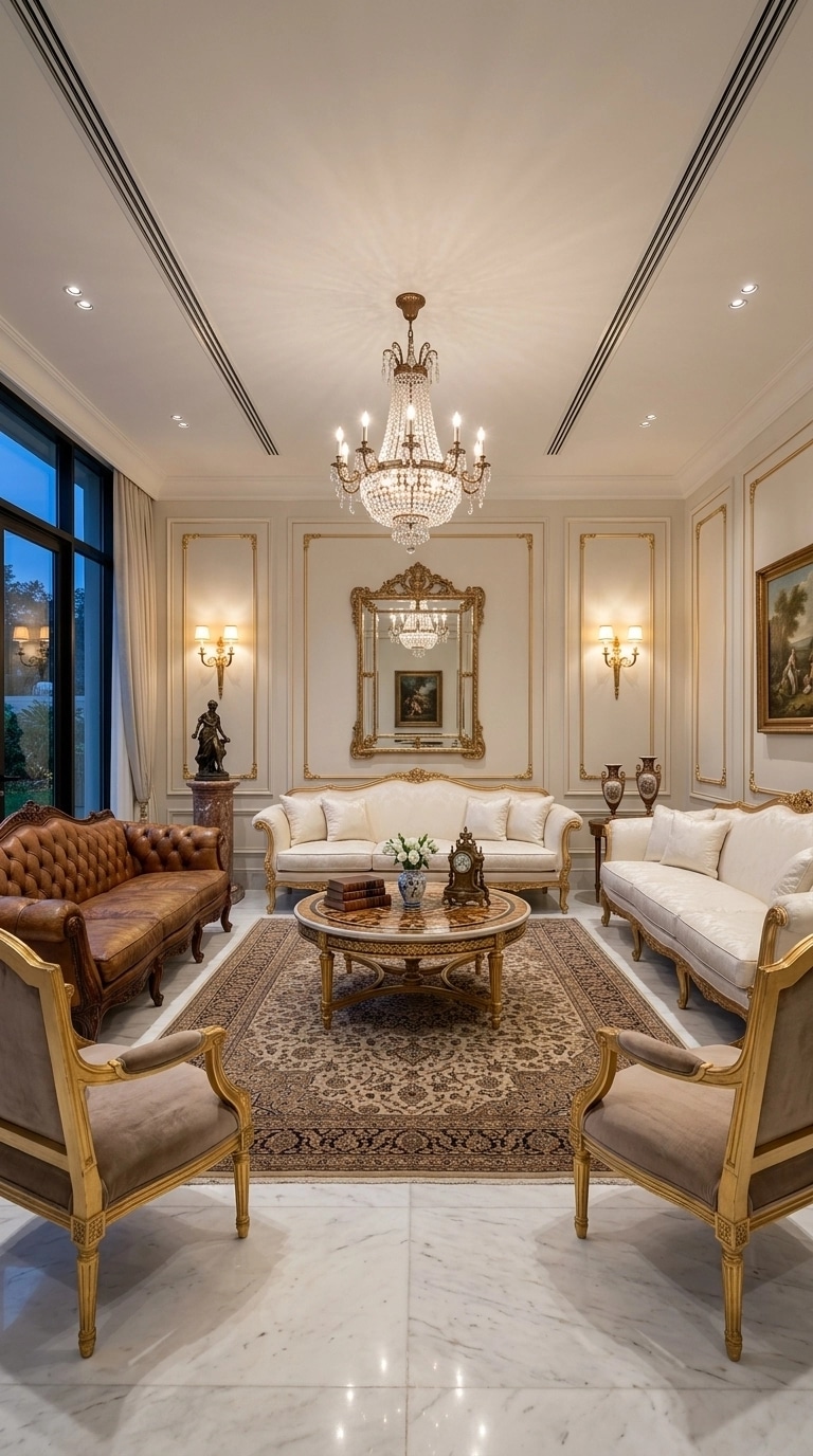 Interior design in Neoclassic style — Living Room by GenRoom AI