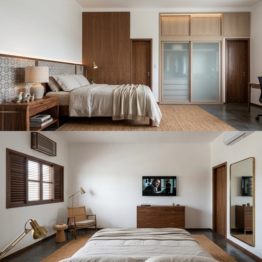 Interior design in Portuguese Modern style — Bedroom by GenRoom AI