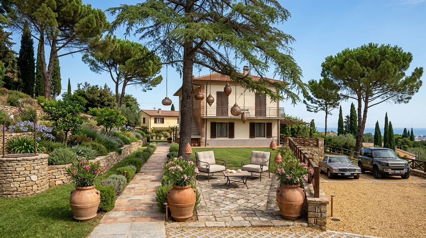 Landscape design in Mediterranean Yard style — Yard by GenRoom AI
