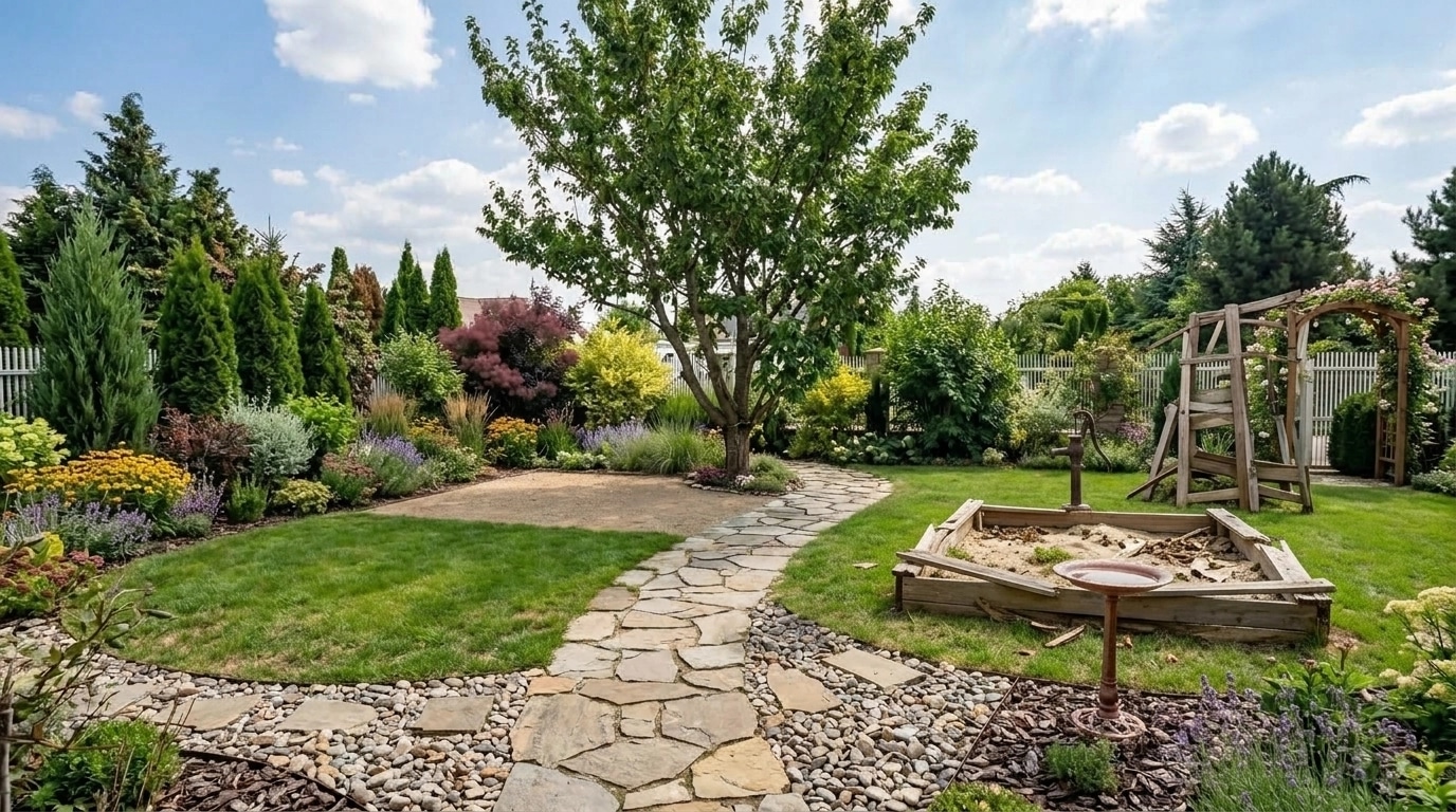 Country Rustic Garden Yard design — yard photo by GenRoom AI