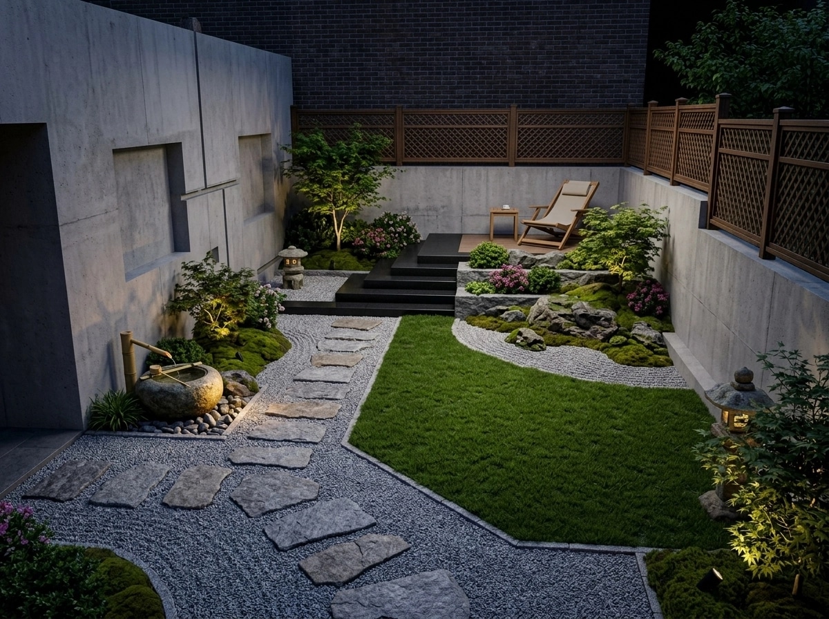 Design paysager en style Japanese Garden — Jardin par GenRoom AI