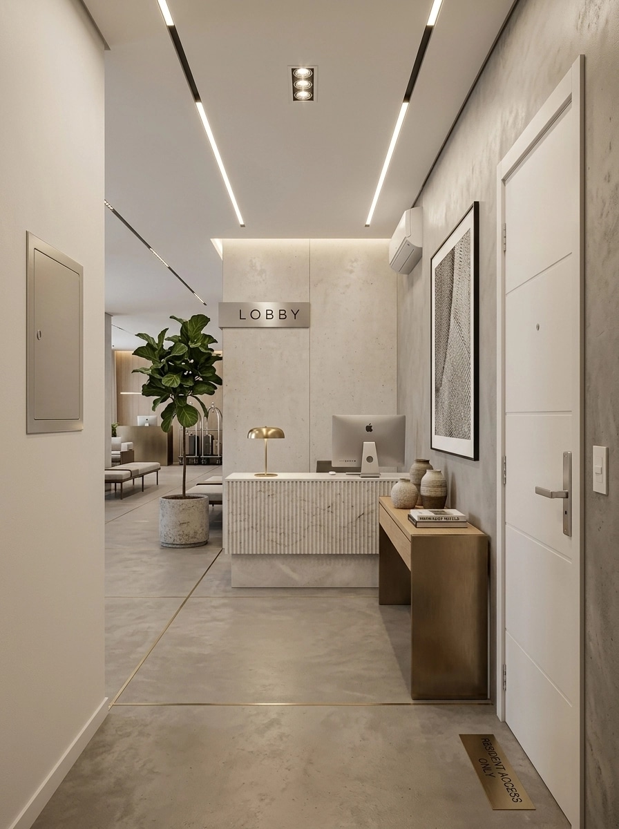 Interior design in Minimalism style — lobby by GenRoom AI