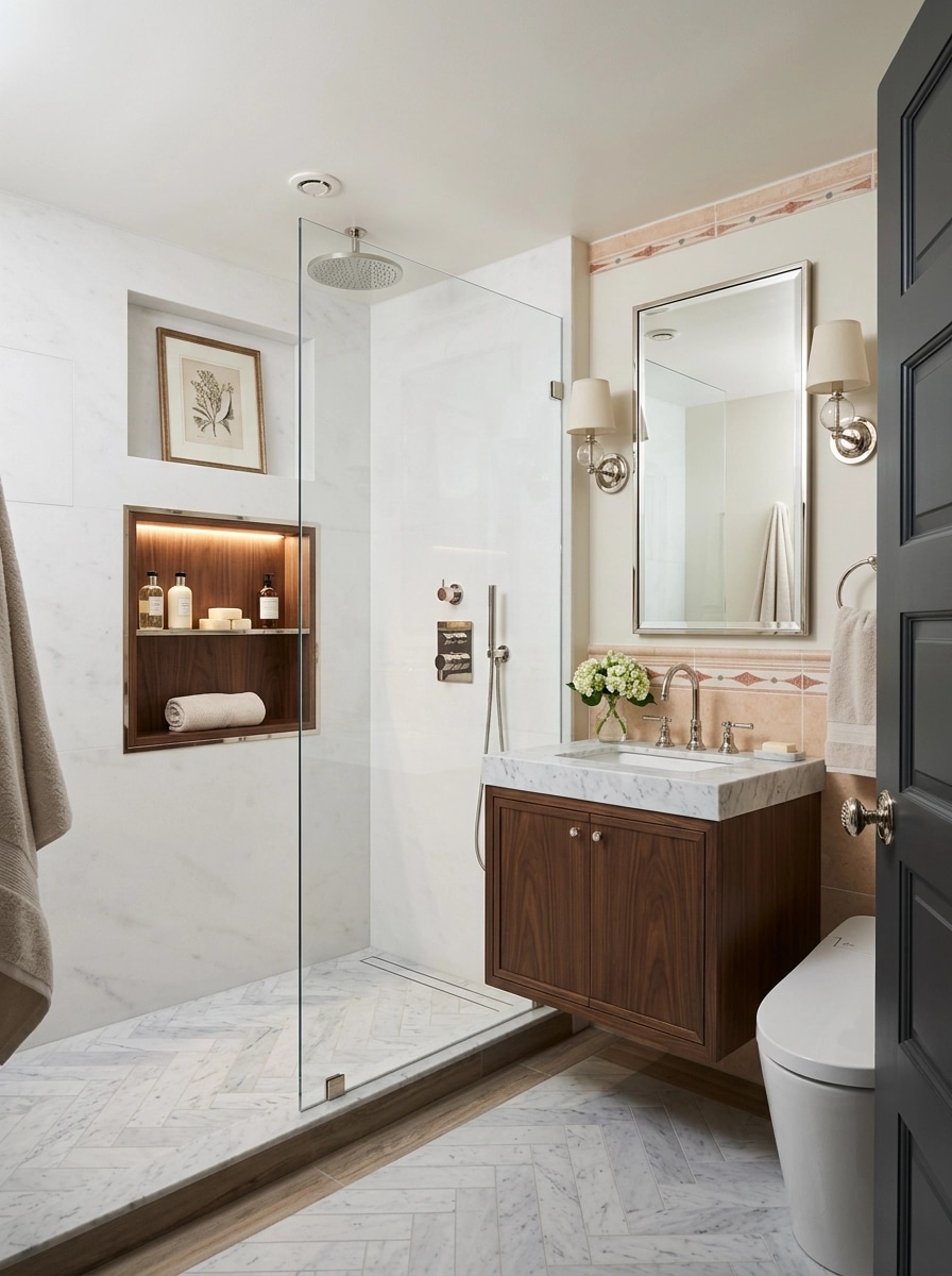 Bathroom interior in Transitional style — photo by GenRoom AI